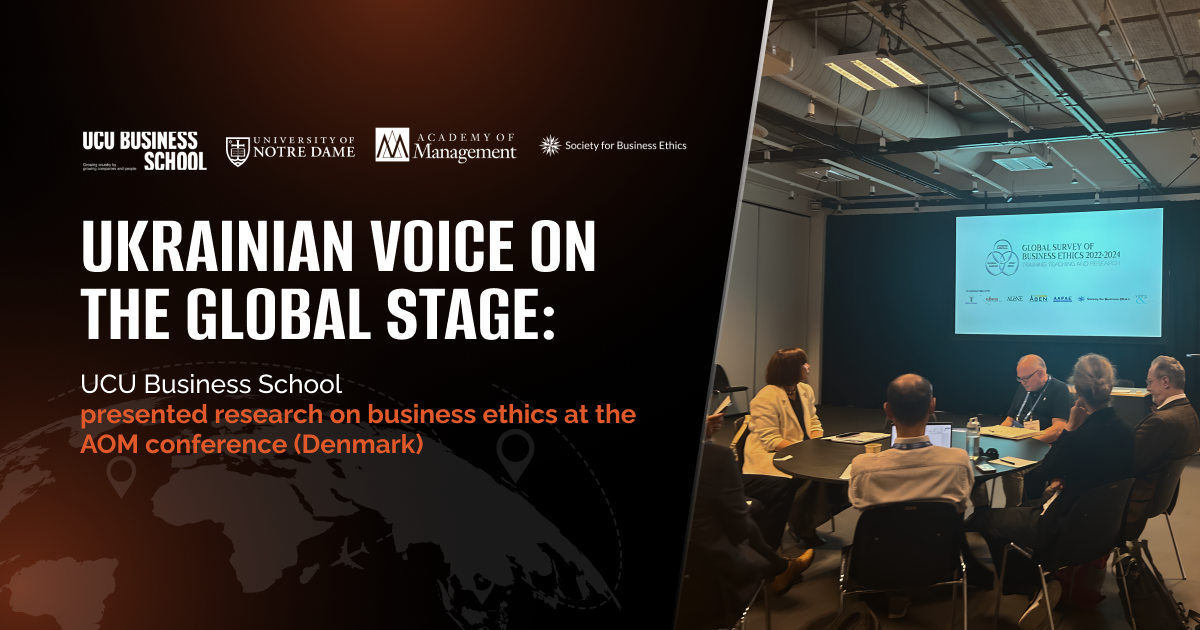 Ukrainian Voice on the Global Stage: UCU Business School Presents Research on Business Ethics in Copenhagen at the AOM Conference